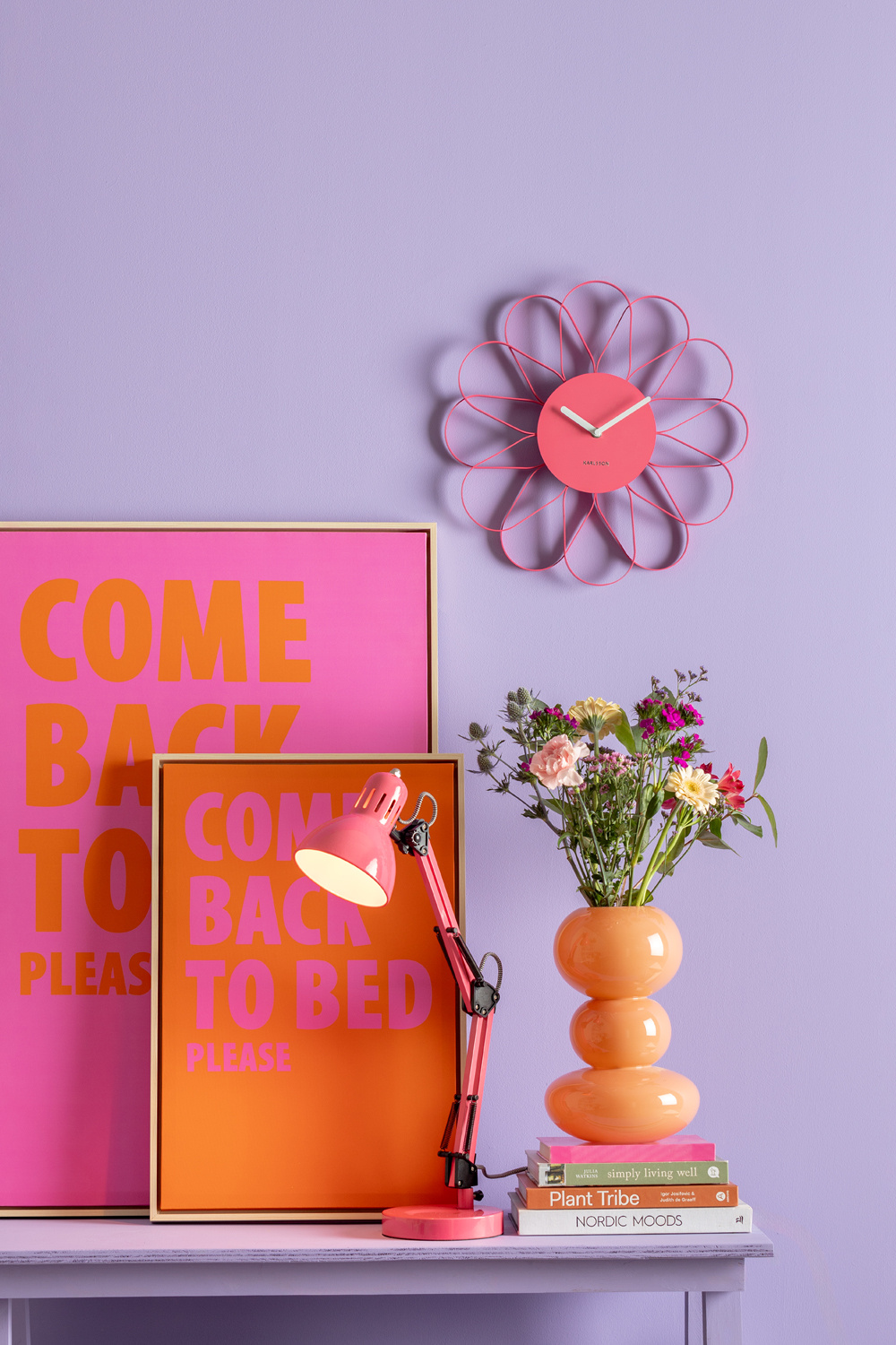 Karlsson - Wandklok Arkis - Helderroze- Ø40cm