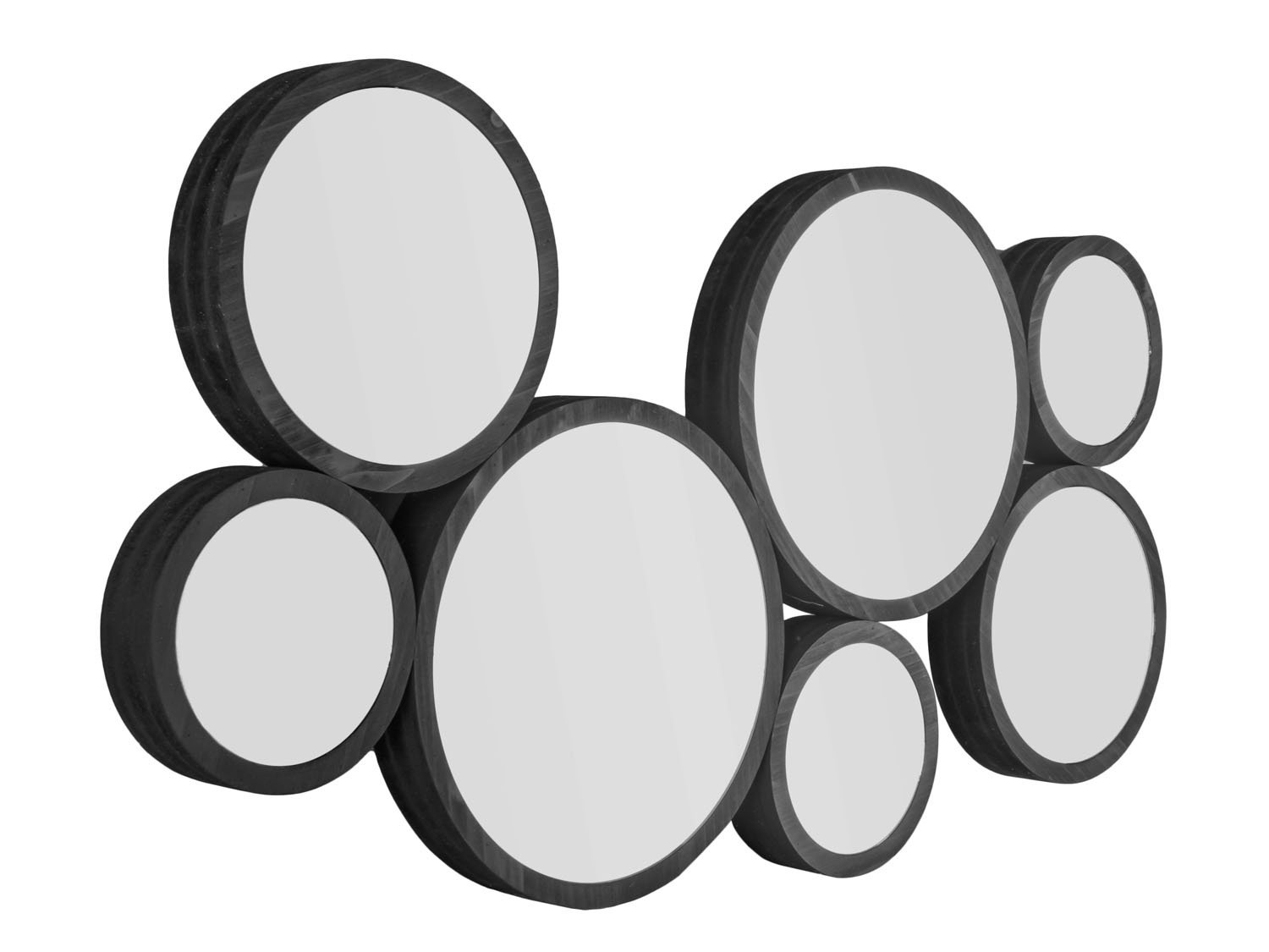 Present Time - Spiegel Wall Art - Zwart