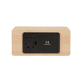 Karlsson - Wekker Silver Mirror LED - Licht hout