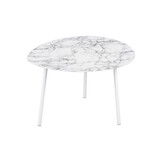 Leitmotiv - Bijzettafel Ovoid Marble Look Large - Wit