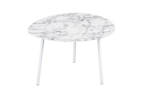 Leitmotiv - Bijzettafel Ovoid Marble Look Large - Wit