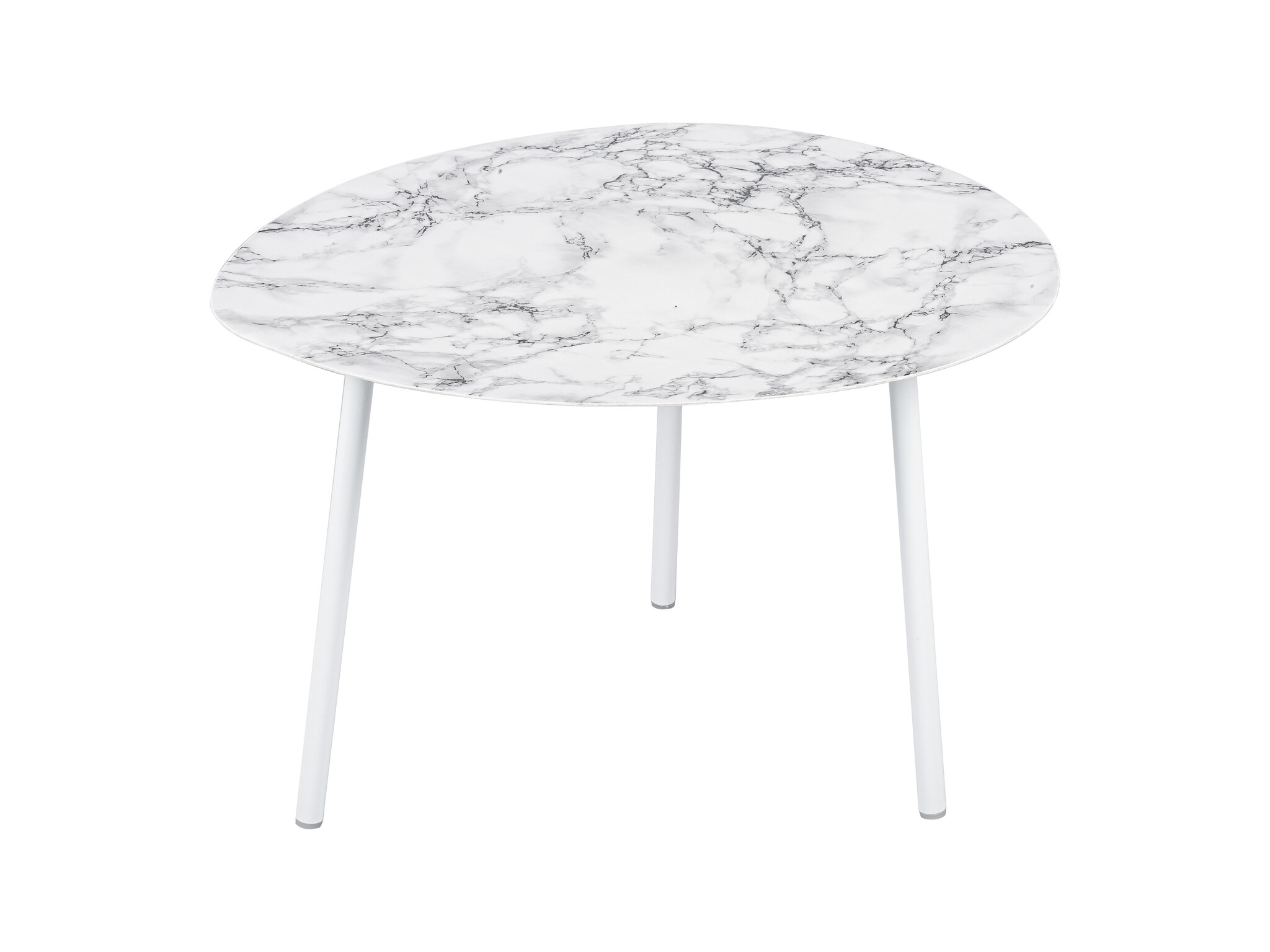 Leitmotiv - Bijzettafel Ovoid Marble Look Large - Wit