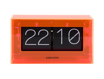 Karlsson - Tafelklok Boxed Flip - Neon oranje
