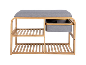 Leitmotiv - Bankje Dure w. Drawer - Grijs