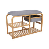 Leitmotiv - Bankje Dure w. Drawer - Grijs