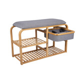 Leitmotiv - Bankje Dure w. Drawer - Grijs