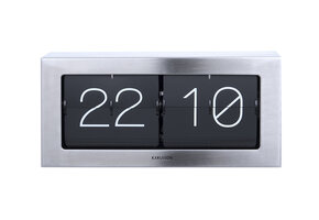 Karlsson - Wand/Tafelklok Boxed Flip XL - Geborsteld staal