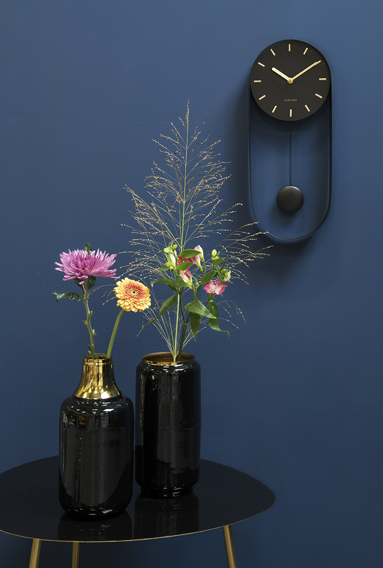 Karlsson - Wandklok Pendulum Charm - Zwart- Ø20cm