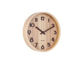 Karlsson - Wandklok Pure Small - Walnoot- Ø22cm