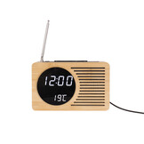 Karlsson - Wekker Retro Radio Bamboo - Bamboe