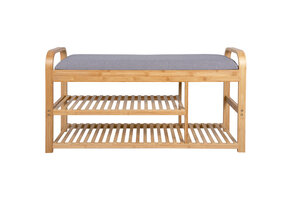 Leitmotiv - Bankje Arch Double Shelf - Grijs