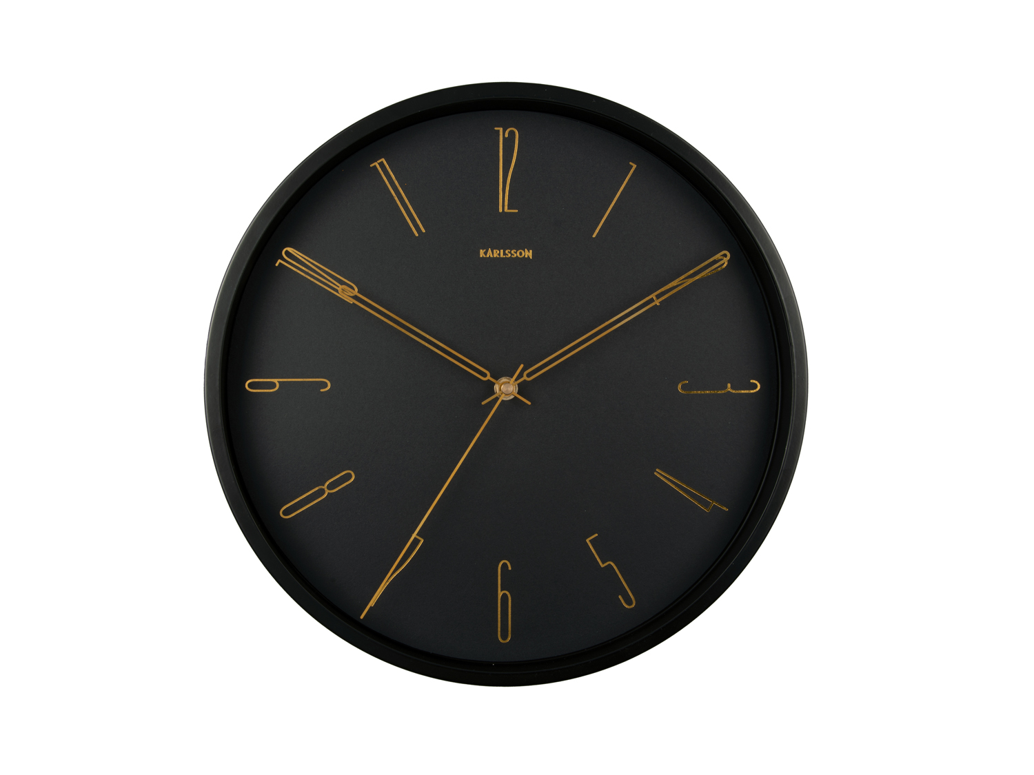 Karlsson - Wandklok Belle Numbers - Zwart- Ø35cm