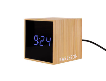 Karlsson - Wekker Mini Cube Bamboo - Bamboe