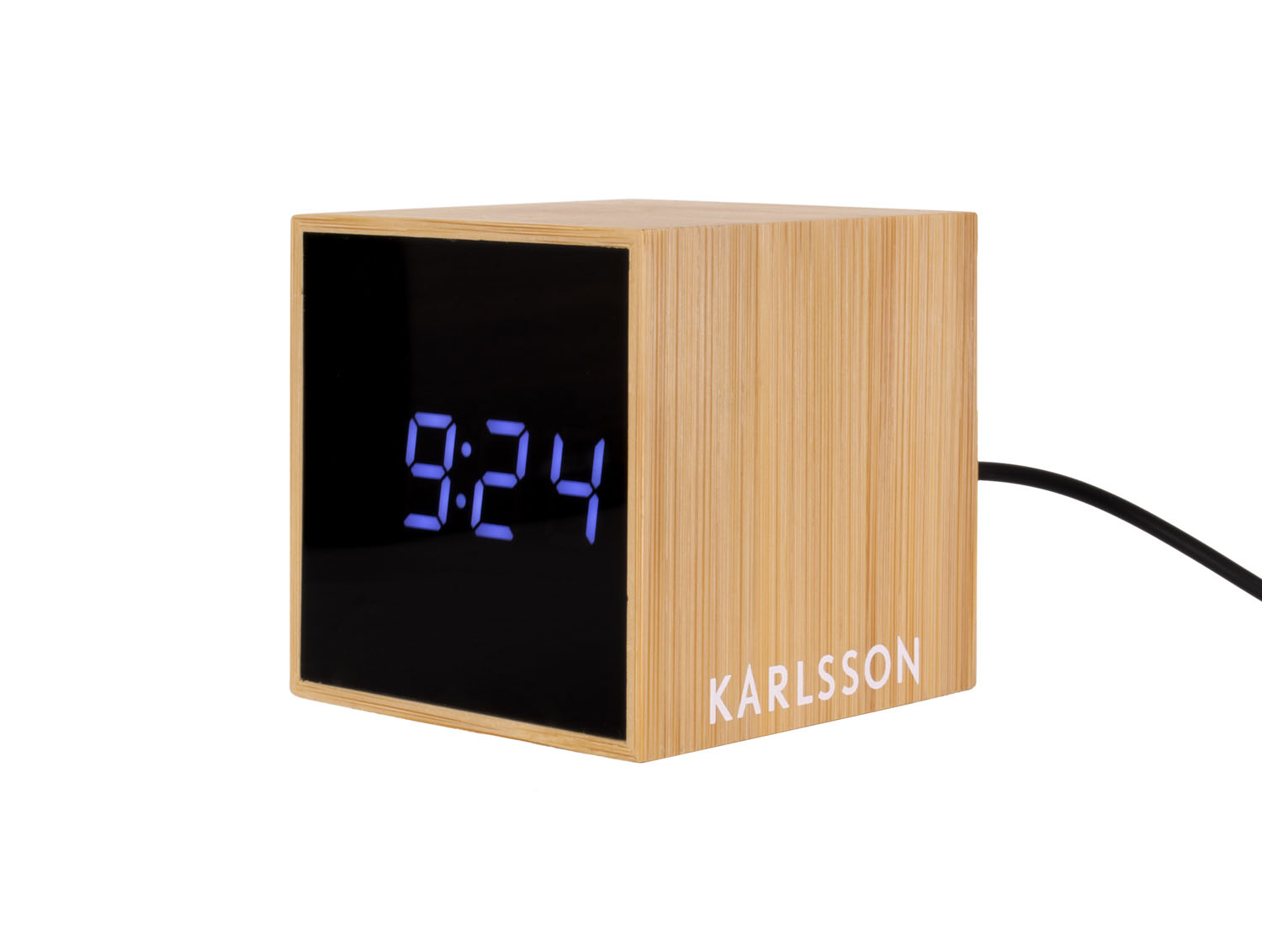 Karlsson - Wekker Mini Cube Bamboo - Bamboe