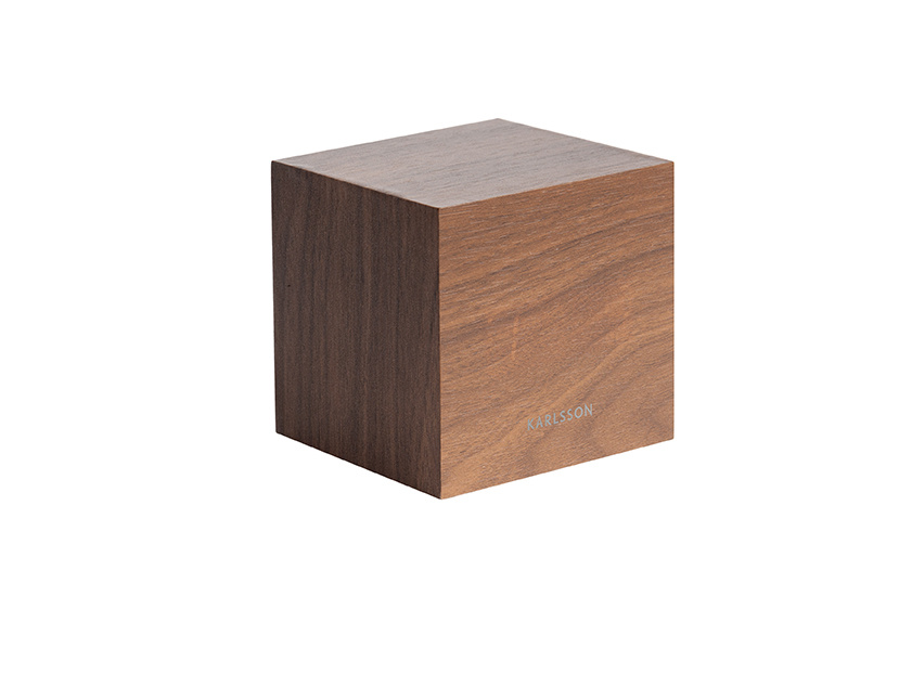 Karlsson - Wekker Mini Cube - Donker hout