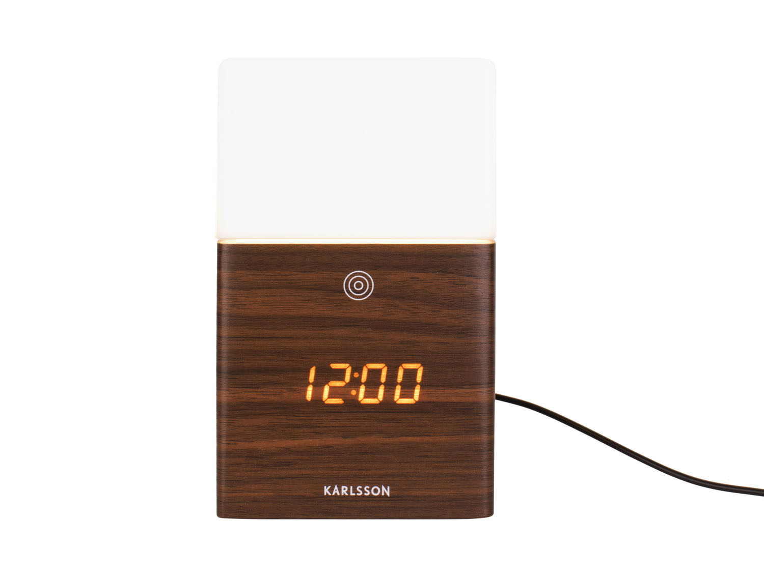 Karlsson - Wekker Frosted Light LED - Donker hout