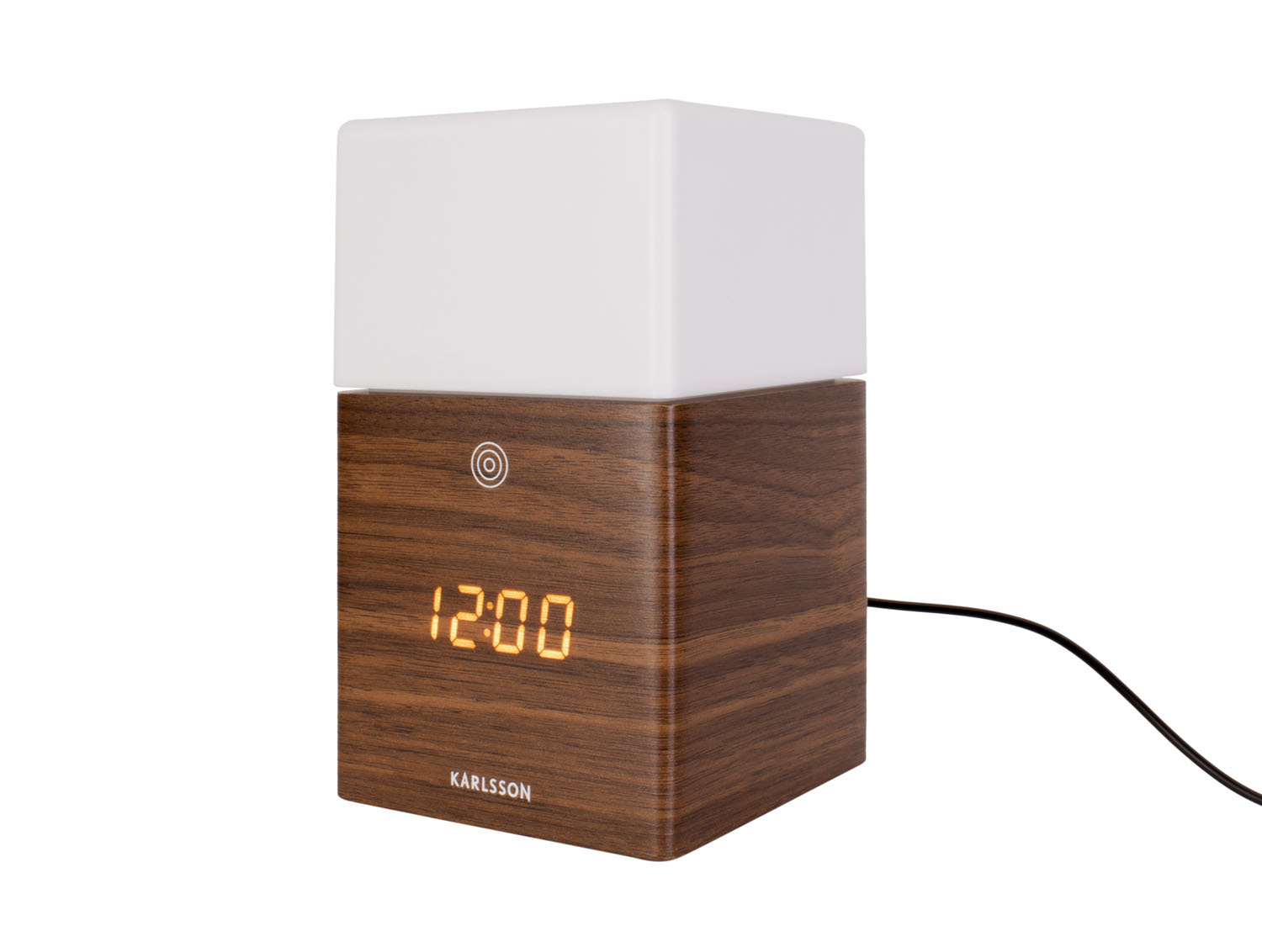 Karlsson - Wekker Frosted Light LED - Donker hout