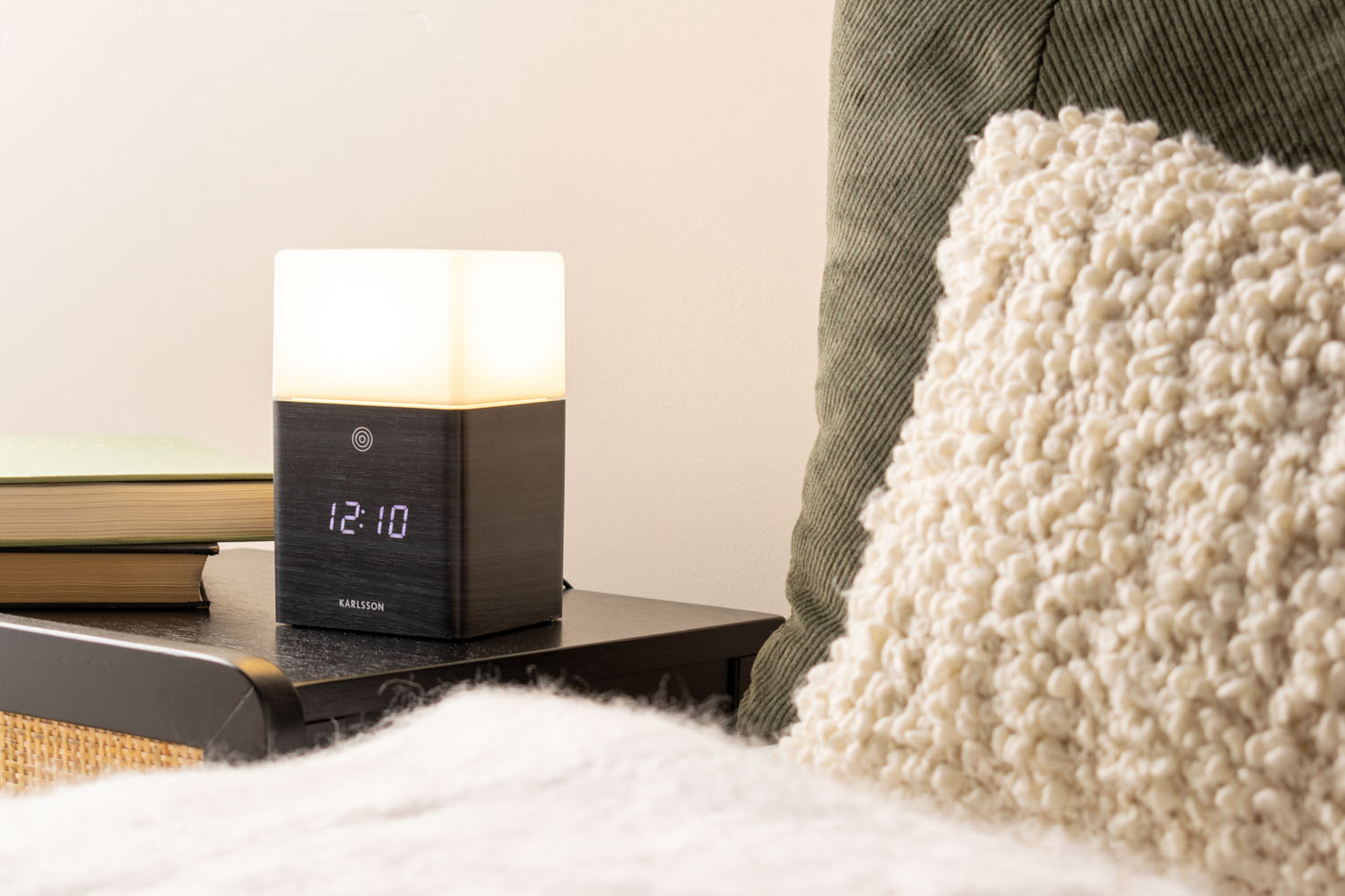 Karlsson - Wekker Frosted Light LED - Donker hout
