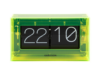 Karlsson - Tafelklok Boxed Flip - Neon geel
