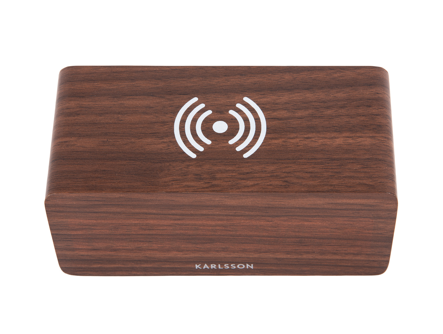 Karlsson - Wekker Block w. Phone Charger LED - Donker hout