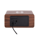 Karlsson - Wekker Block w. Phone Charger LED - Donker hout