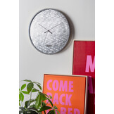 Karlsson - Wandklok Disco - Zilver- Ø40cm