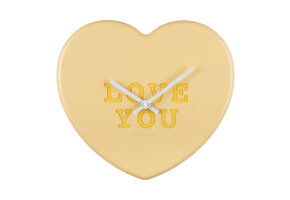 Karlsson - Wandklok Heart Candy - Zachtgeel