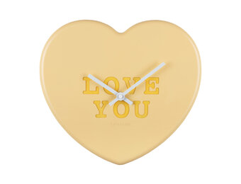 Karlsson - Wandklok Heart Candy - Zachtgeel