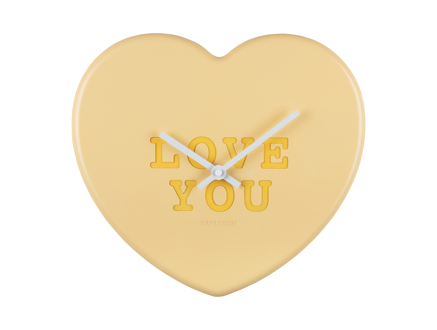 Karlsson - Wandklok Heart Candy - Zachtgeel