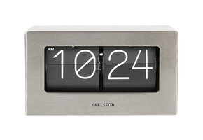 Karlsson - Wand/Tafelklok Boxed Flip - Geborsteld staal
