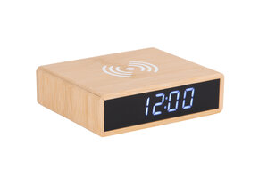 Karlsson - Wekker Fat w. Phone Charger LED - Bamboe