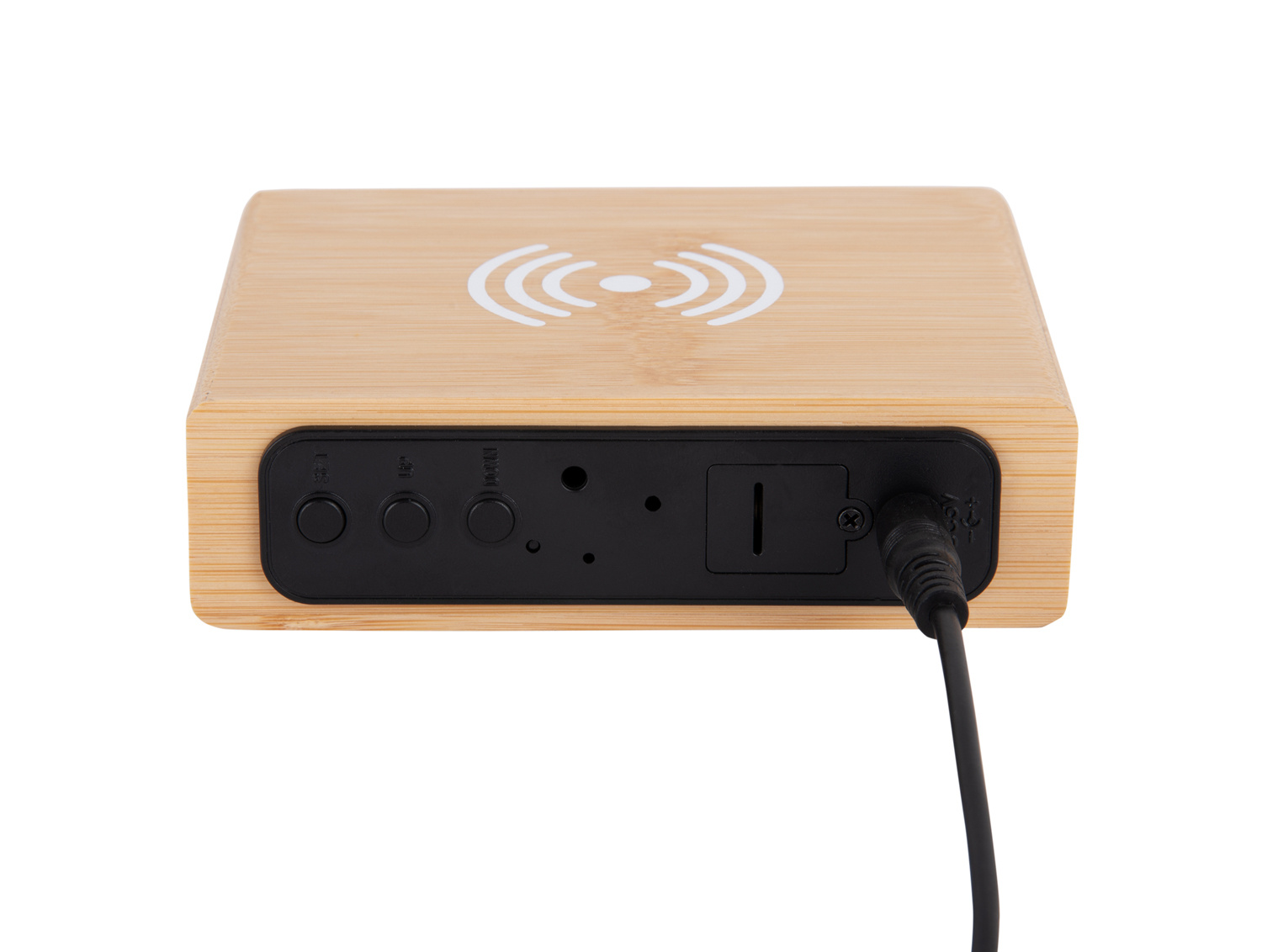 Karlsson - Wekker Fat w. Phone Charger LED - Bamboe