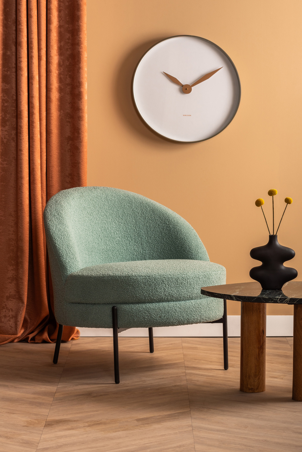 Leitmotiv - Fauteuil Noble Teddy Curl - Mistige blauw