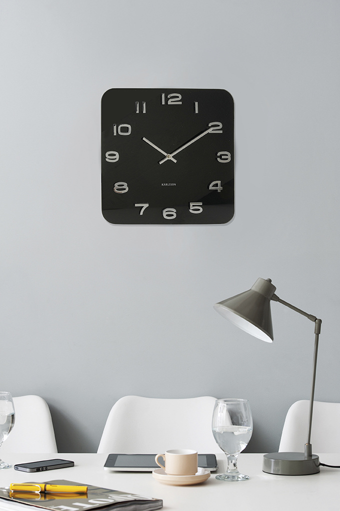 Karlsson - Wandklok Vintage Squared - Zwart
