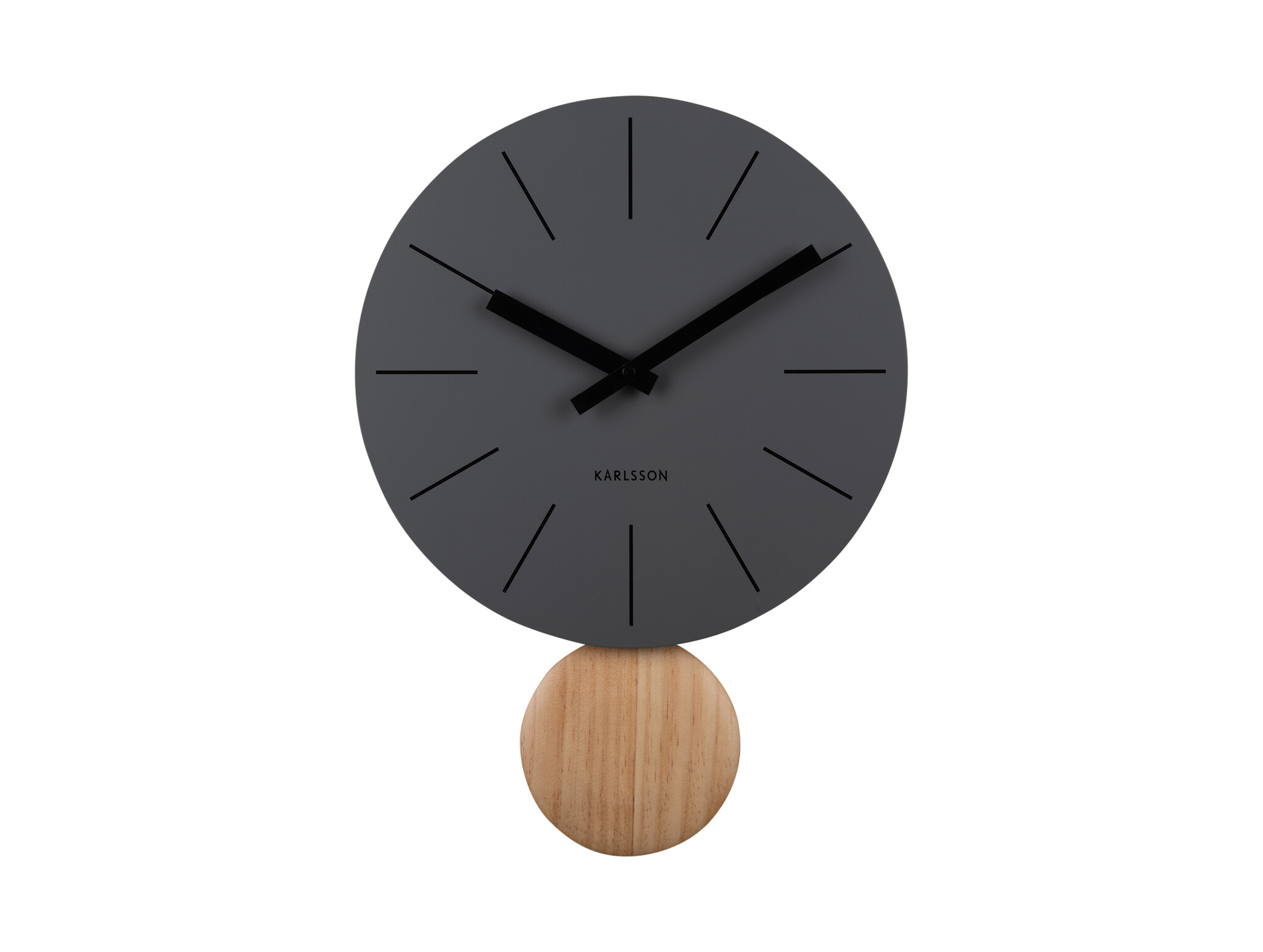 Karlsson - Wandklok Arlo pendulum - Donkergrijs