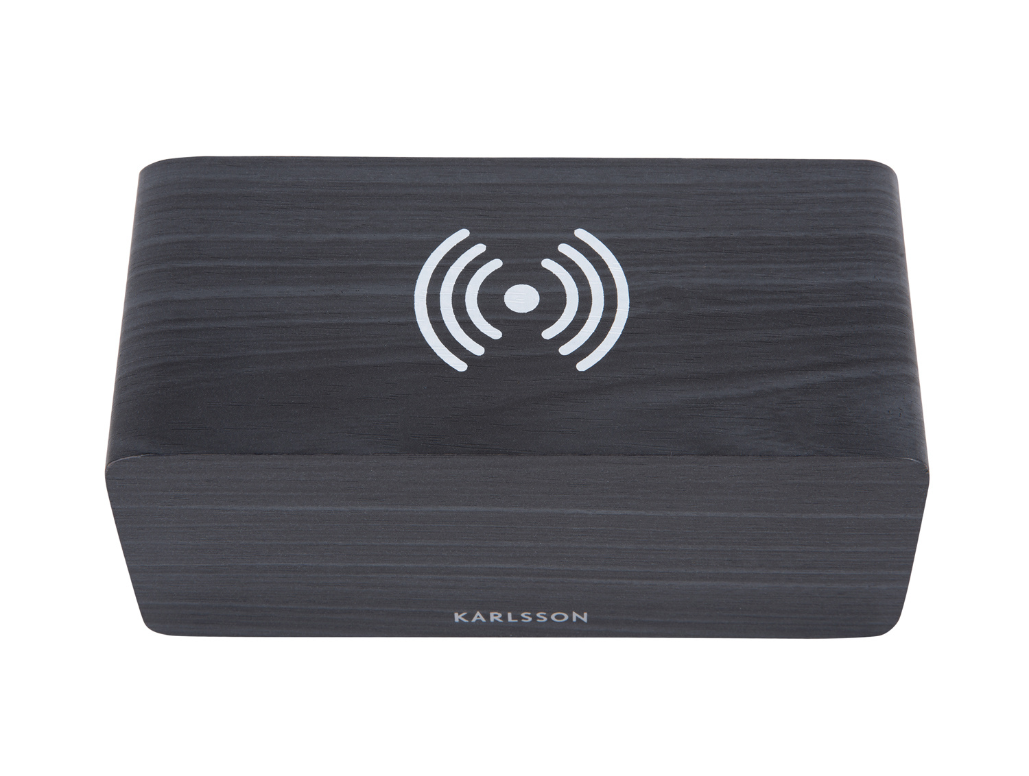 Karlsson - Wekker Block w. Phone Charger LED - Zwart