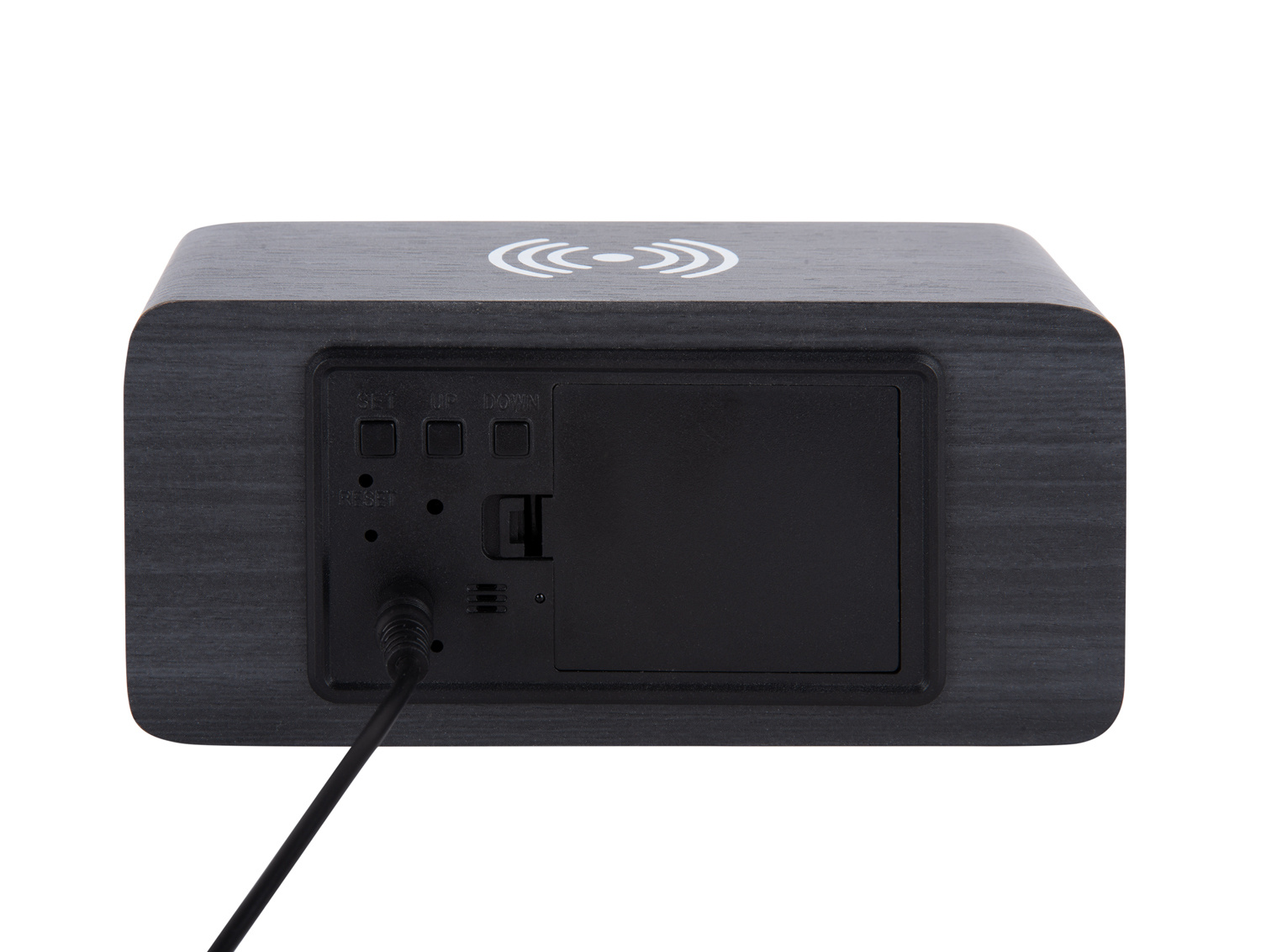 Karlsson - Wekker Block w. Phone Charger LED - Zwart