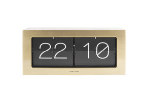 Karlsson - Wand/Tafelklok Boxed Flip XL - Geborsteld goud