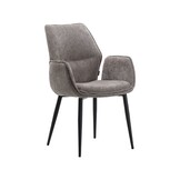 LABEL51 Eetkamerstoel Morris - Stone - Stof - set van 2