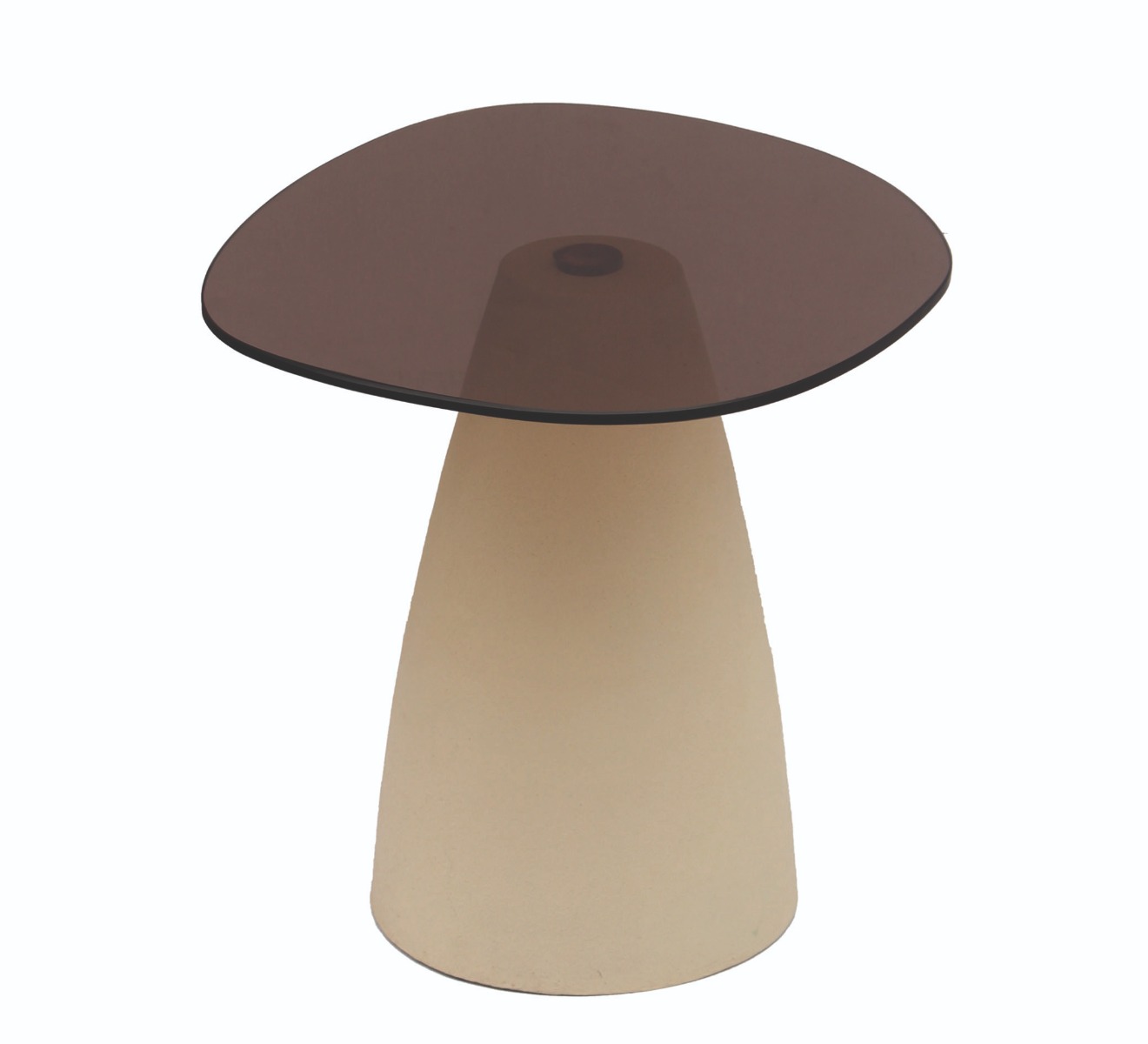 Brix - Salontafel Mylon - Beige - Glas - 50 cm