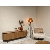 Livingfurn - TV Meubel Noor Natural 170cm - Mangohout / Gecoat Staal