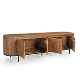 Livingfurn - TV Meubel Noor Natural 210cm - Mangohout / Gecoat Staal