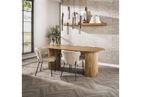 Hoyz Collection - Eetkamertafel 215cm Wave - Massief Mango Zandkleur