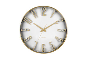 Karlsson - Wandklok Elevated Glam - Metallic white- Ø35,5cm
