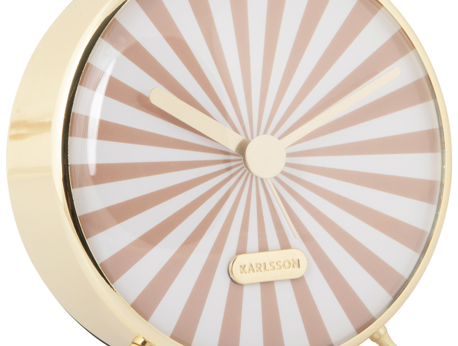 Karlsson - Wekker Candy Swirl - Soft brown & white