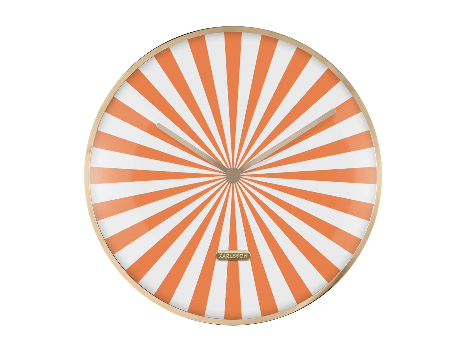 Karlsson - Wandklok Candy Swirl Dome - Bright orange & white- Ø40cm