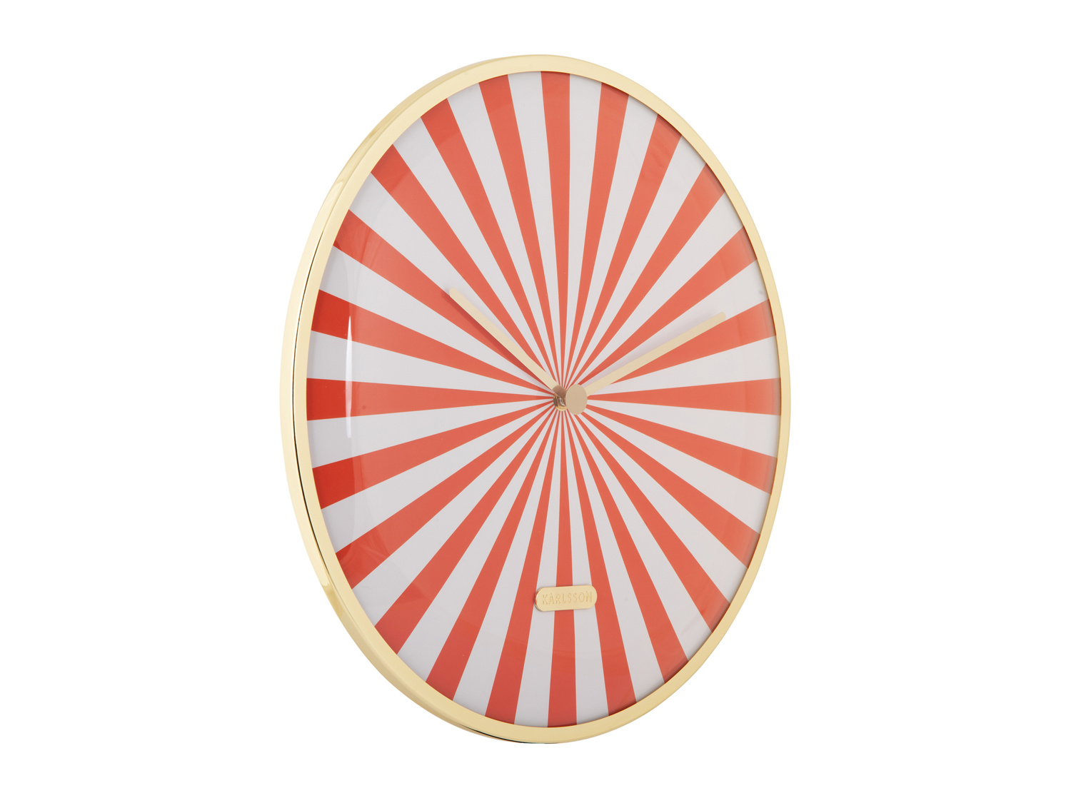 Karlsson - Wandklok Candy Swirl Dome - Bright orange & white- Ø40cm
