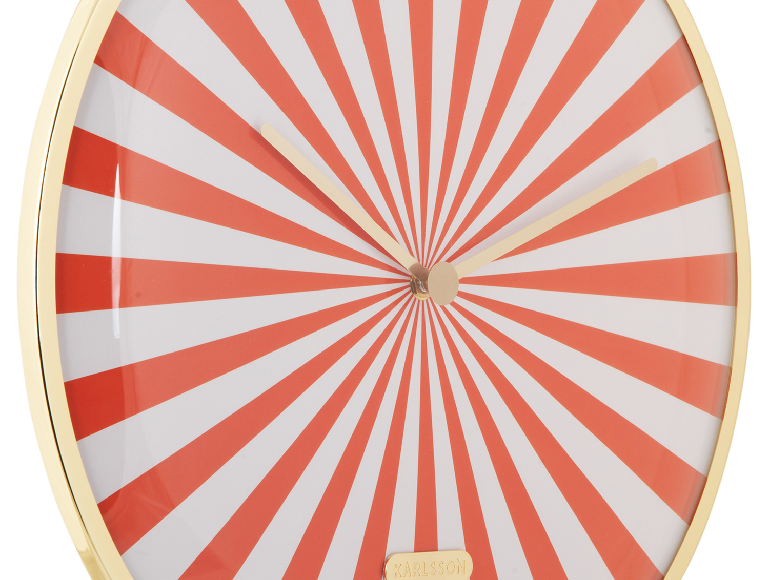 Karlsson - Wandklok Candy Swirl Dome - Bright orange & white- Ø40cm