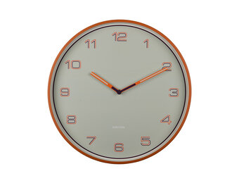Karlsson - Wandklok Lined Numbers - Helderoranje- Ø40cm
