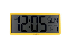 Karlsson - Wand/Tafelklok Retro LCD - Heldergeel
